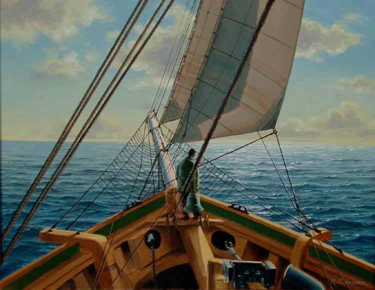 On Morning Watch - Tall Ship on the High Seas