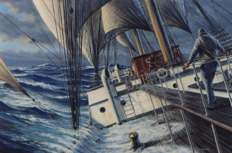 Oil Painting of Rounding the Horn