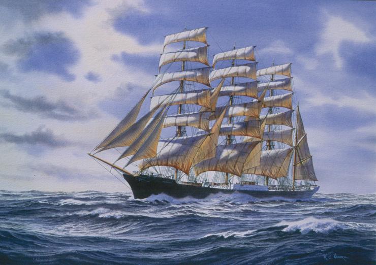 Oil Painting of the Tall Ship Moshulu
